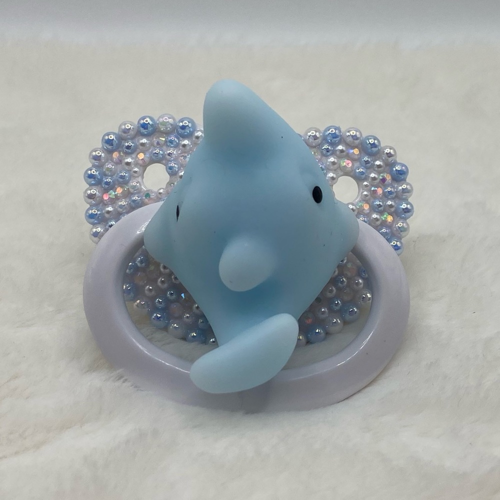 Shark squishy adult pacifier